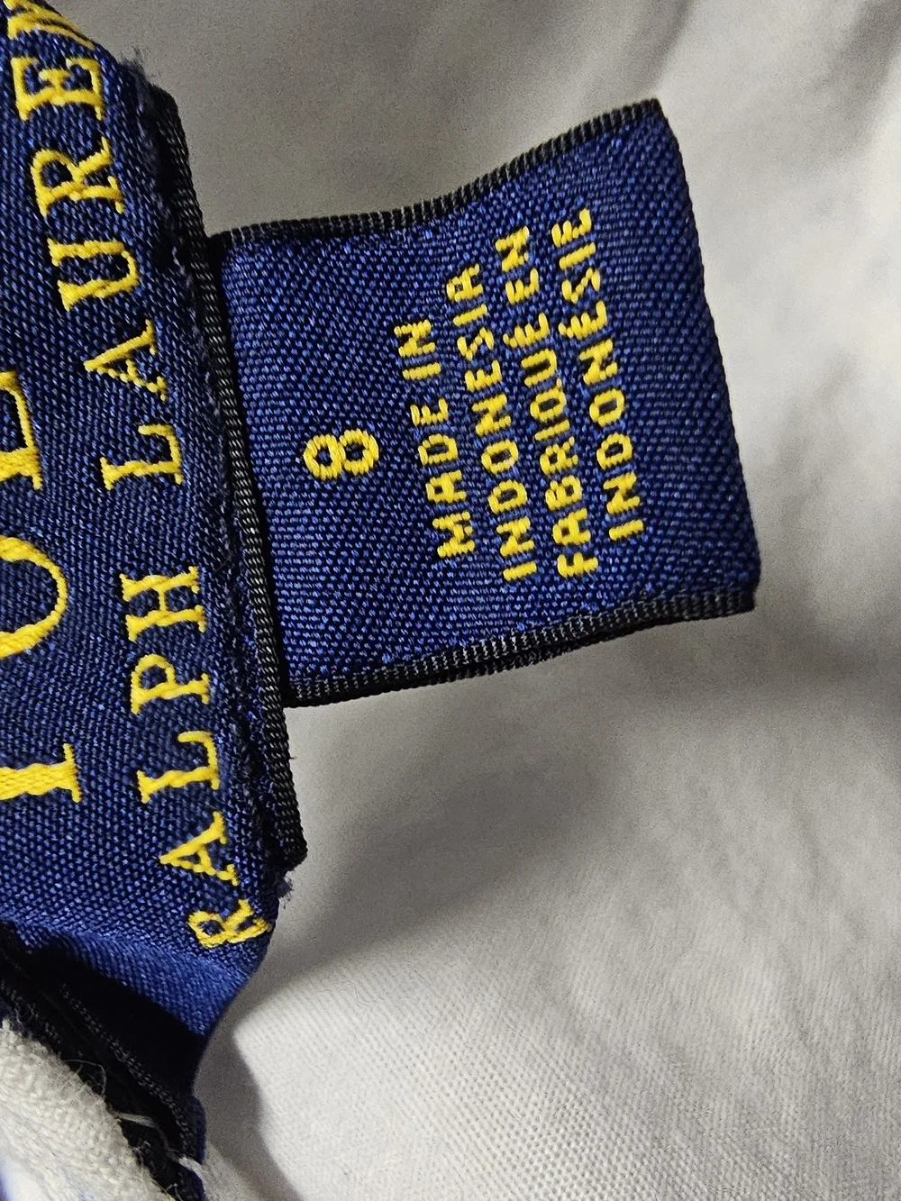 Ralph Lauren White Dress with Thin Navy Stripes - Sleeveless Casual